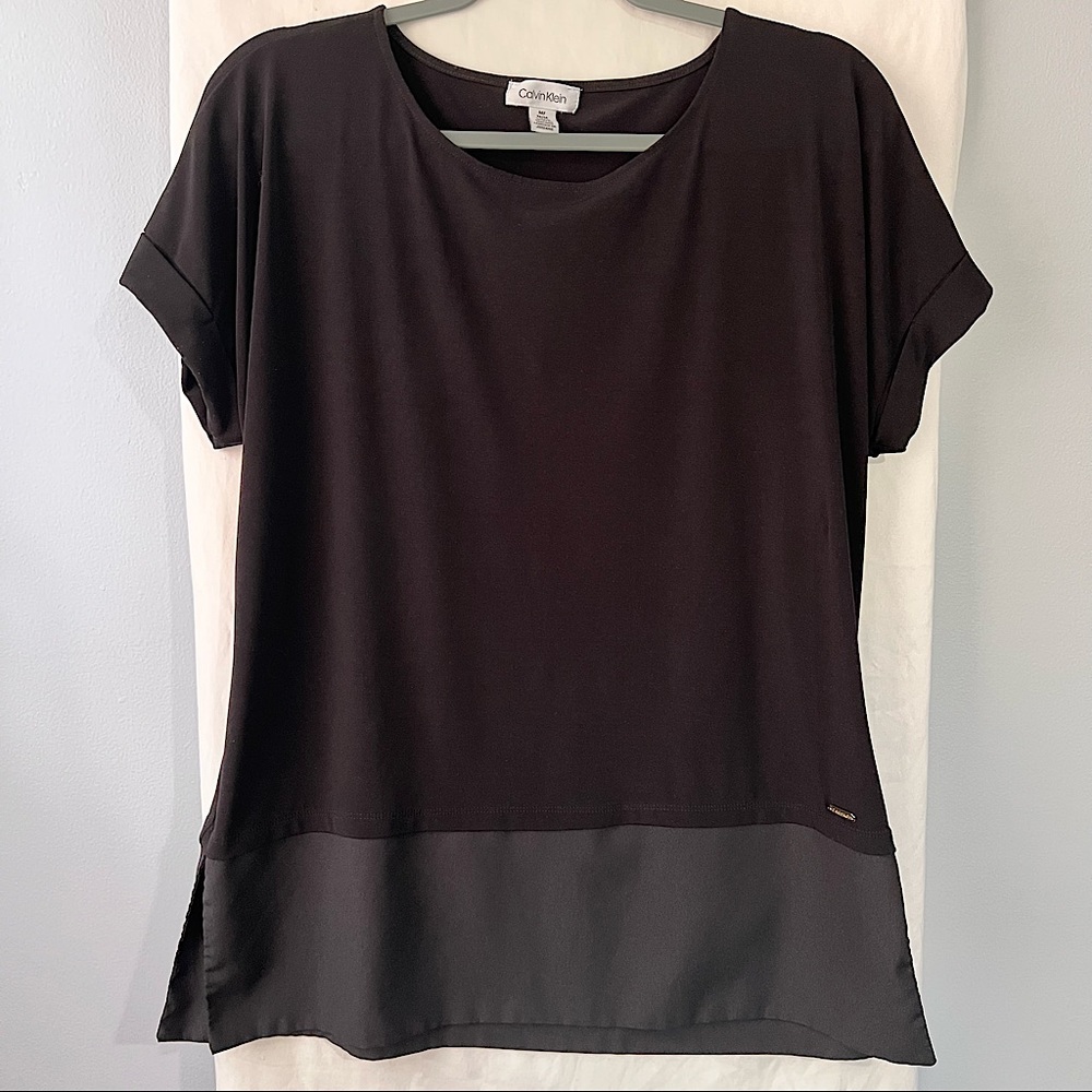 Calvin Klein Black Tunic Style Top Women’s Size Medium